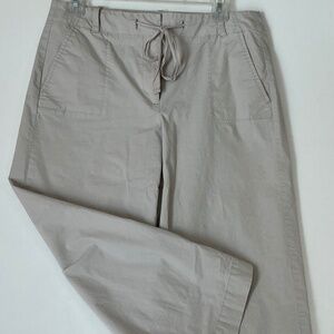 Talbot’s Heritage preppy coastal drawstring wide leg crop khaki size 8